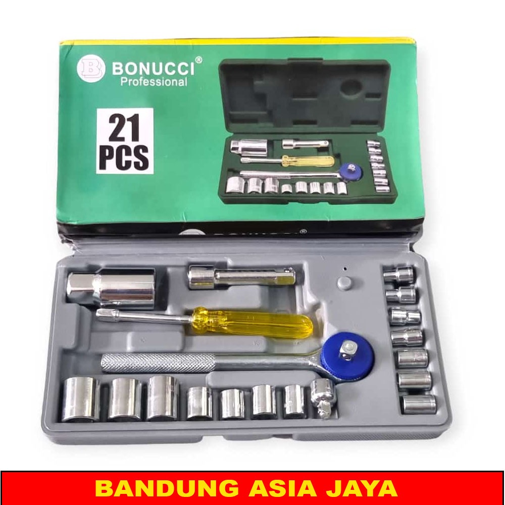 MURAH Kunci Sok 21 Pcs / Kunci Sock BONUCI  Kunci Sok Set Motor Dan Mobil