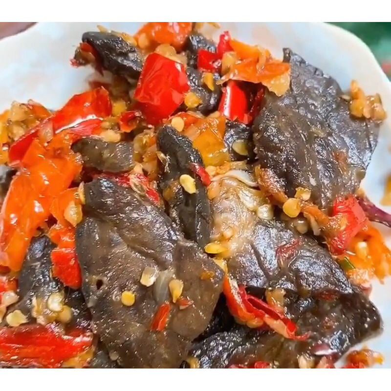 

Sambal Paru Sapi Pedas Mercon kemasan Vakum