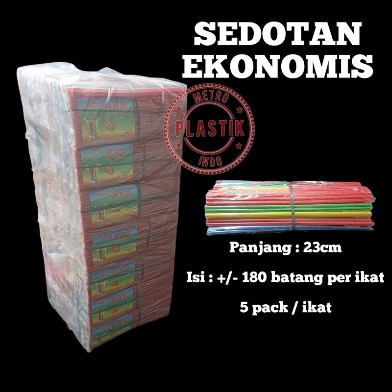 Sedotan Ekonomis 1ball (35 ikat) / Sedotan Es Teh / Sedotan Warna / Sedotan Murah 1ball