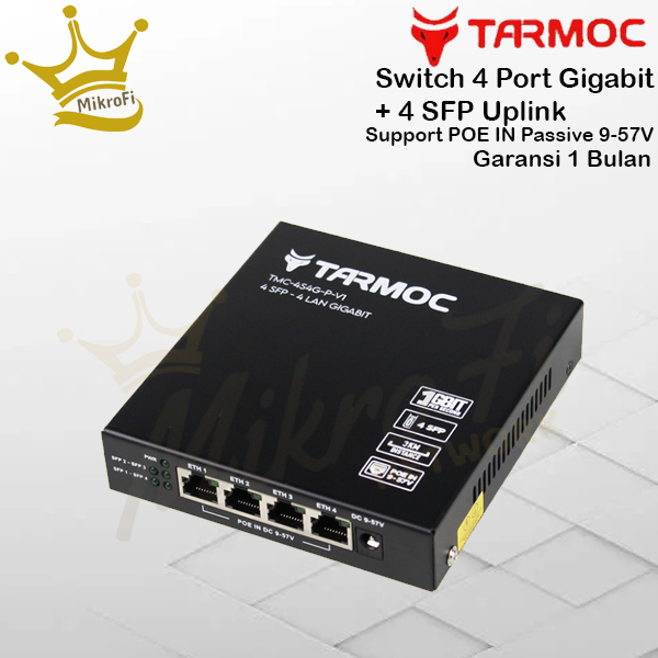 Switch 4 Port Gigabit + 4 SFP Uplink POE | Switch Hub 4 Port Unmanaged