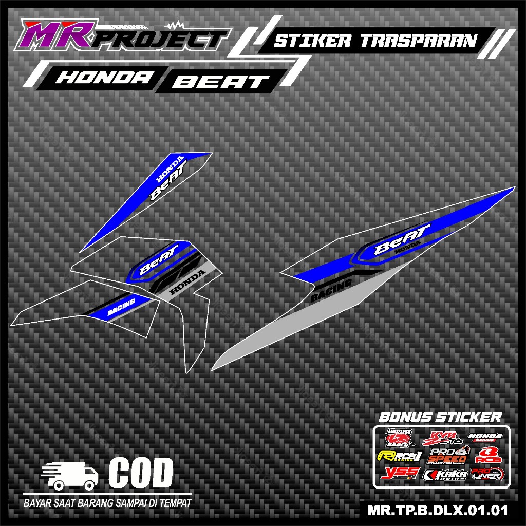 Striping Transparan Beat Deluxe NEW Street 2020-2023, striping Stiker UV Transparan Beat Deluxe NEW 