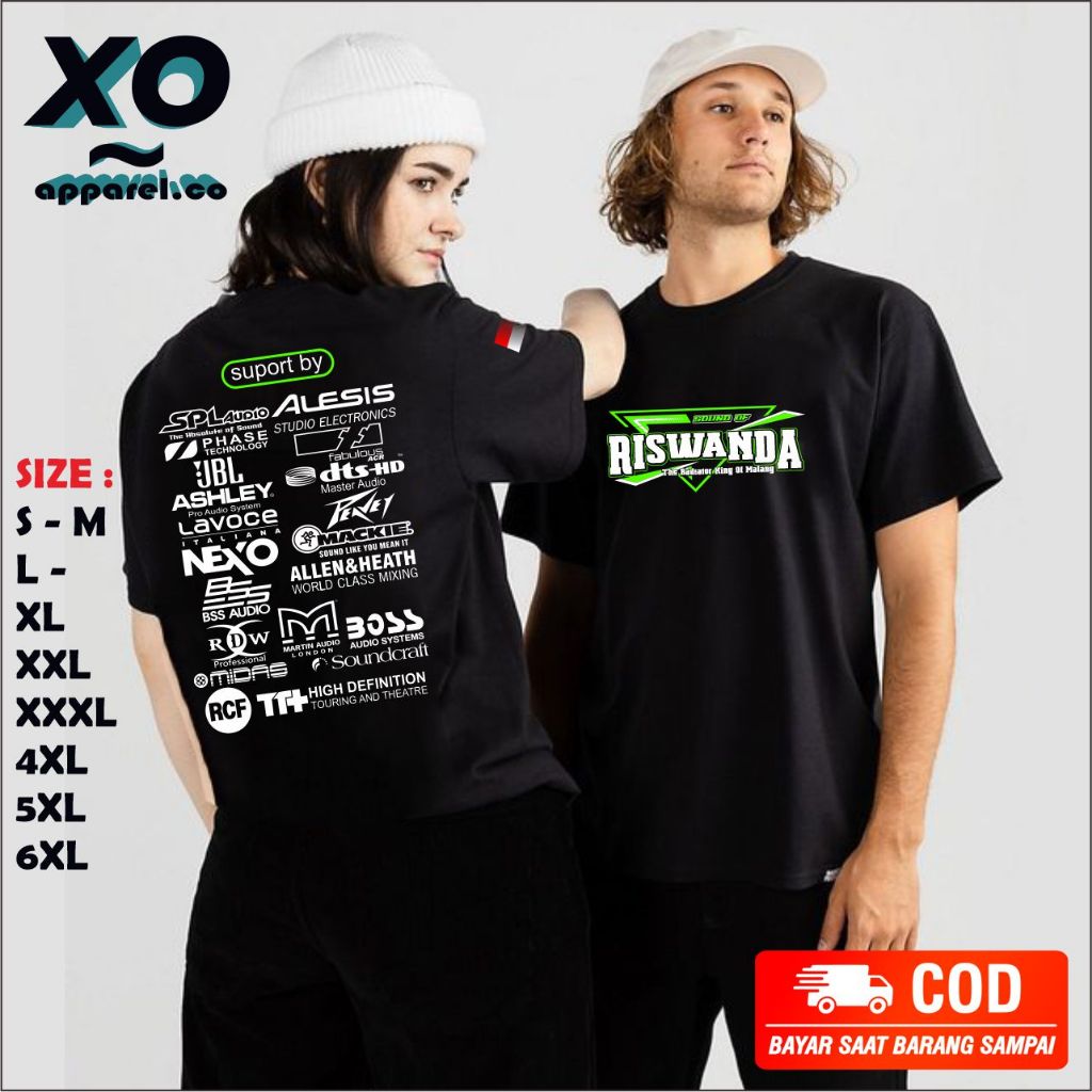 baju kaos RISWANDA audio sound system bahan adem big size jumbo