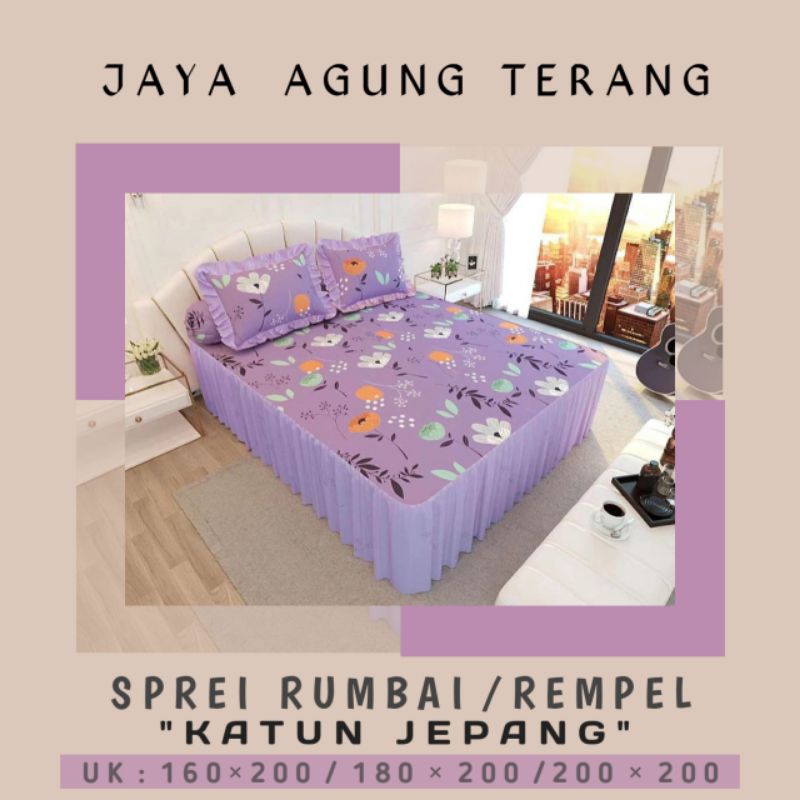 SPREI RUMBAI/REMPEL KATUN JEPANG UKURAN 160×200,180×200 & 200×200