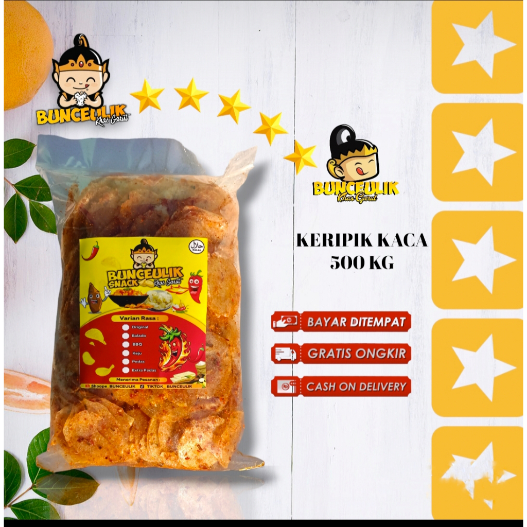 

Keripik kaca 500gram ( Keripik beling / Pikca / Pakset / Kripik Kaca 500gr / Kripca / Kripik Kaca Xtra Pedas Daun Jeruk )