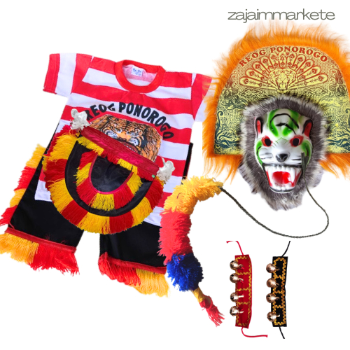 (Paket Murah) Set Reog Ponorogo Anak / Set Barongan Mainan Anak / Setelan Anak Reog Ponorogo /Stelan