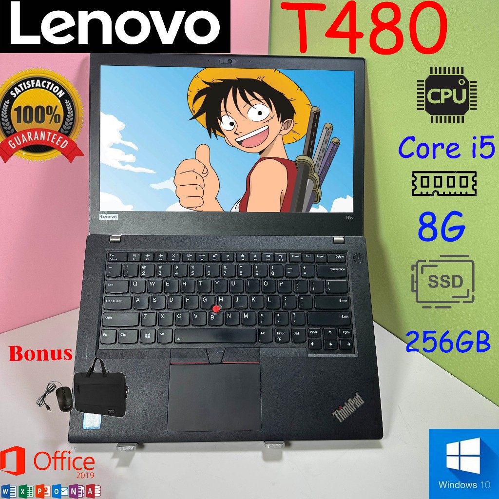 Laptop Lenovo Thinkpad T480 T480S Intel Core i5 i7 SSD/HDD 128/256GB - Second Murah Bergaransi bekas IPS US Keybroad  backlight