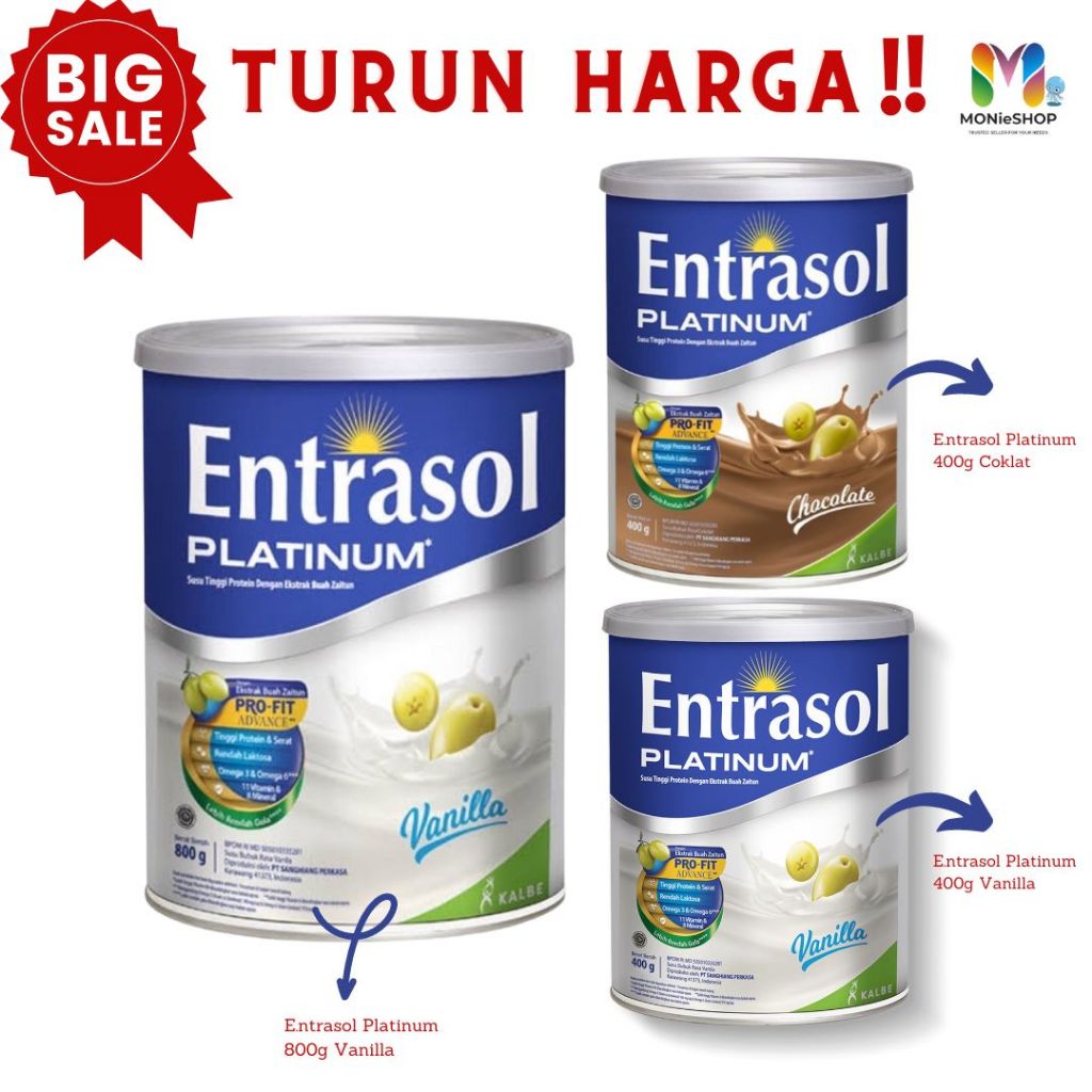 

MONIESHOP - ENTRASOL PLATINUM 400GR VANILA COKLAT