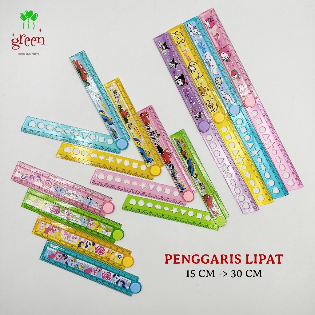 

Penggaris lipat Penggaris 30 cm Penggaris anak lipat 15 cm jadi 30 cm Garisan lipat