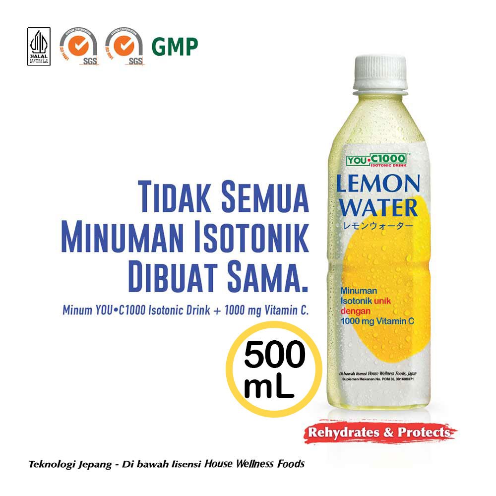 

YOU C1000 LEMON WATER 500ML MINUMAN SEGAR