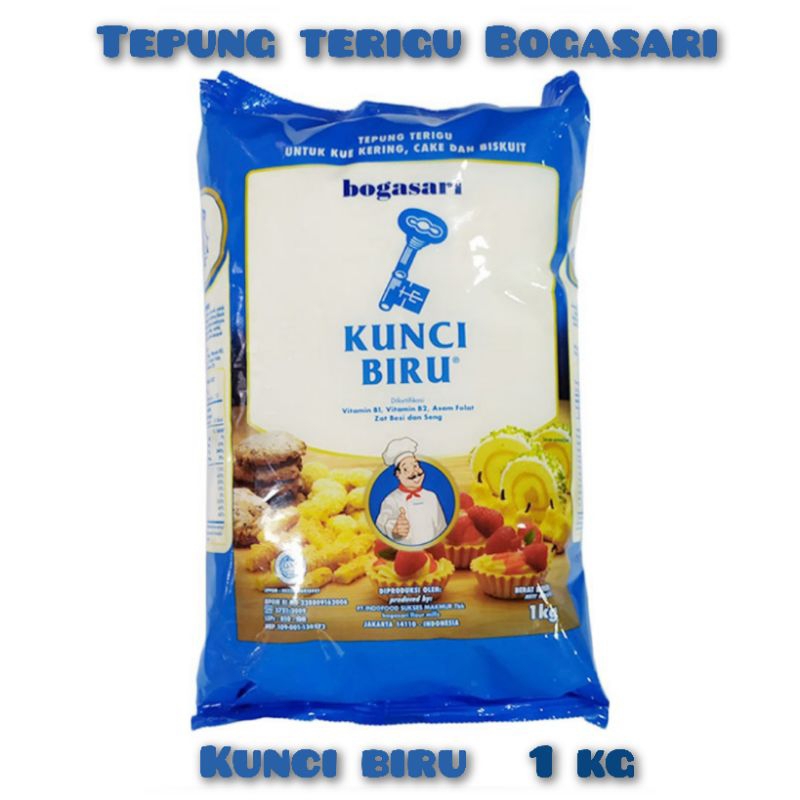 

Tepung terigu Bogasari kunci biru [1kg]