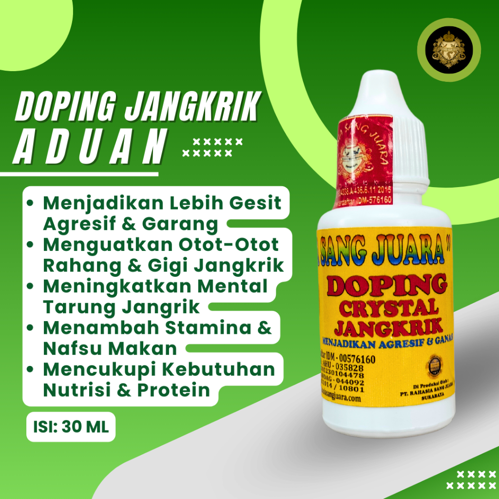 Doping Jangkrik Aduan Menjadikan Jangkrik Bisa Lebih Kuat, Gesit, Agresif Dan Garang