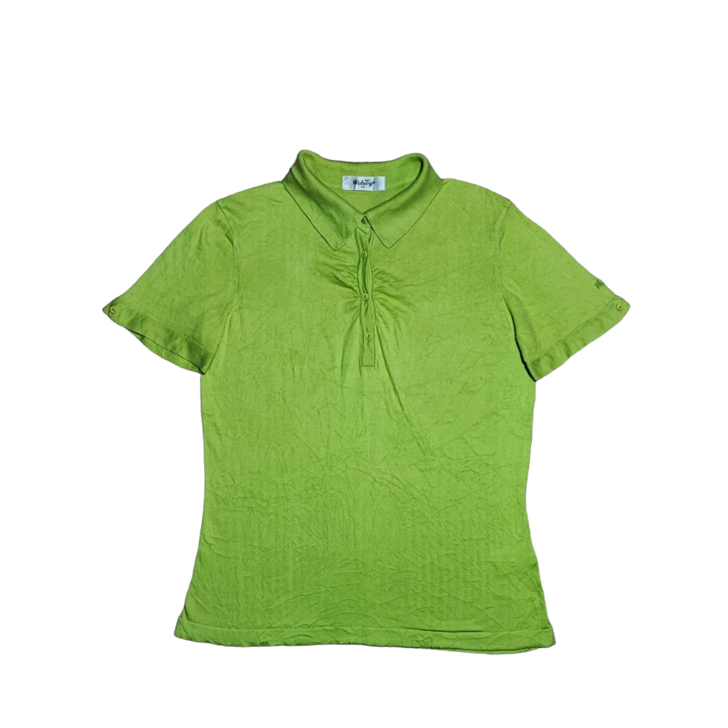 Kaos Polo Wanita WOLSEY GOLF Polo Kerah Green Size S Branded Preloved