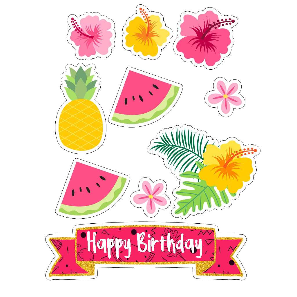 

TOPPER CAKE CUSTOM TOPPER ULANG TAHUN / HIASAN KUE SUMMER VIBES