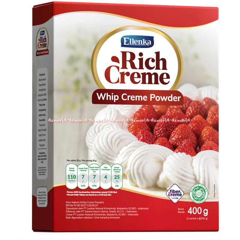 

Ellenka Rich Creme 400gr Whip Creme Powder Krim Bubuk Membuat Wipping Busa Makanan