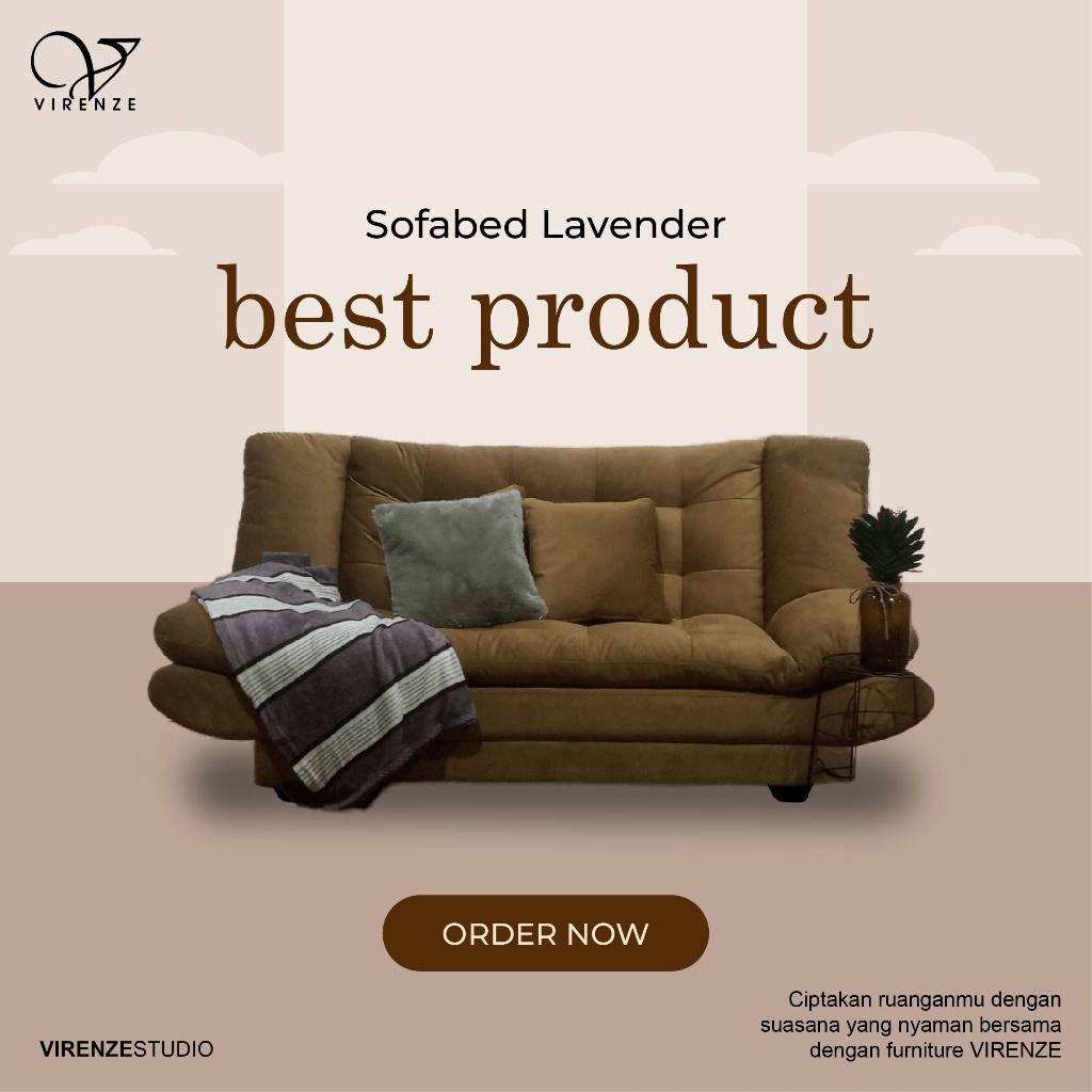 SOFABED Sofa Bed Lavender Virenze Sentul Jakarta Bogor Bekasi Cikarang Kawarang Tangerang Bandung Pu