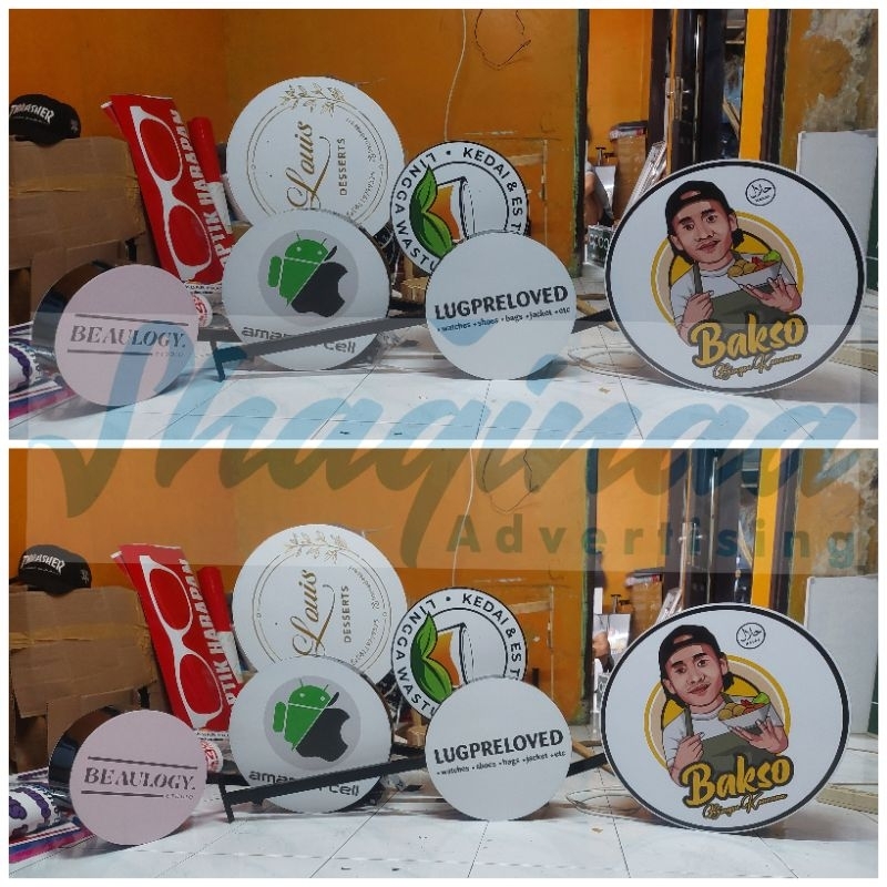 NEON BOX  CUSTOM TERMURAH BULAT/KOTAK DUA SISI 2 SISI | TINGGAL PASANG