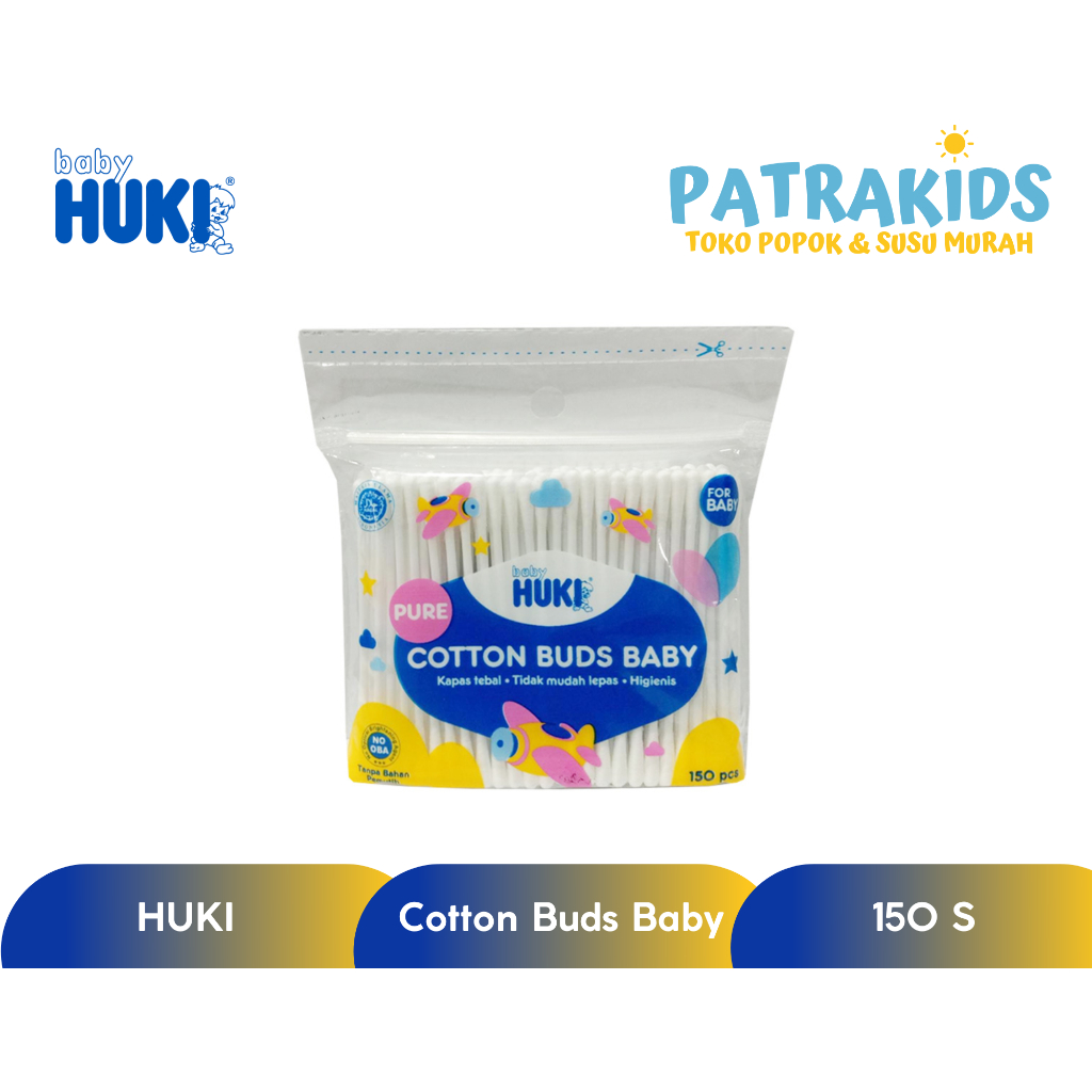 Cotton Bud Huki Extra Fine for Baby - Pure Cotton Bud Baby Huki for Baby 150pcs - korekan kuping bay