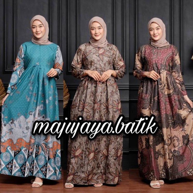 Wow banget MS GAMIS BATIK SRIWEDARI MAXI BUMIL/BUSUI KATUN SOGAN ALLSIZE & JUMBO