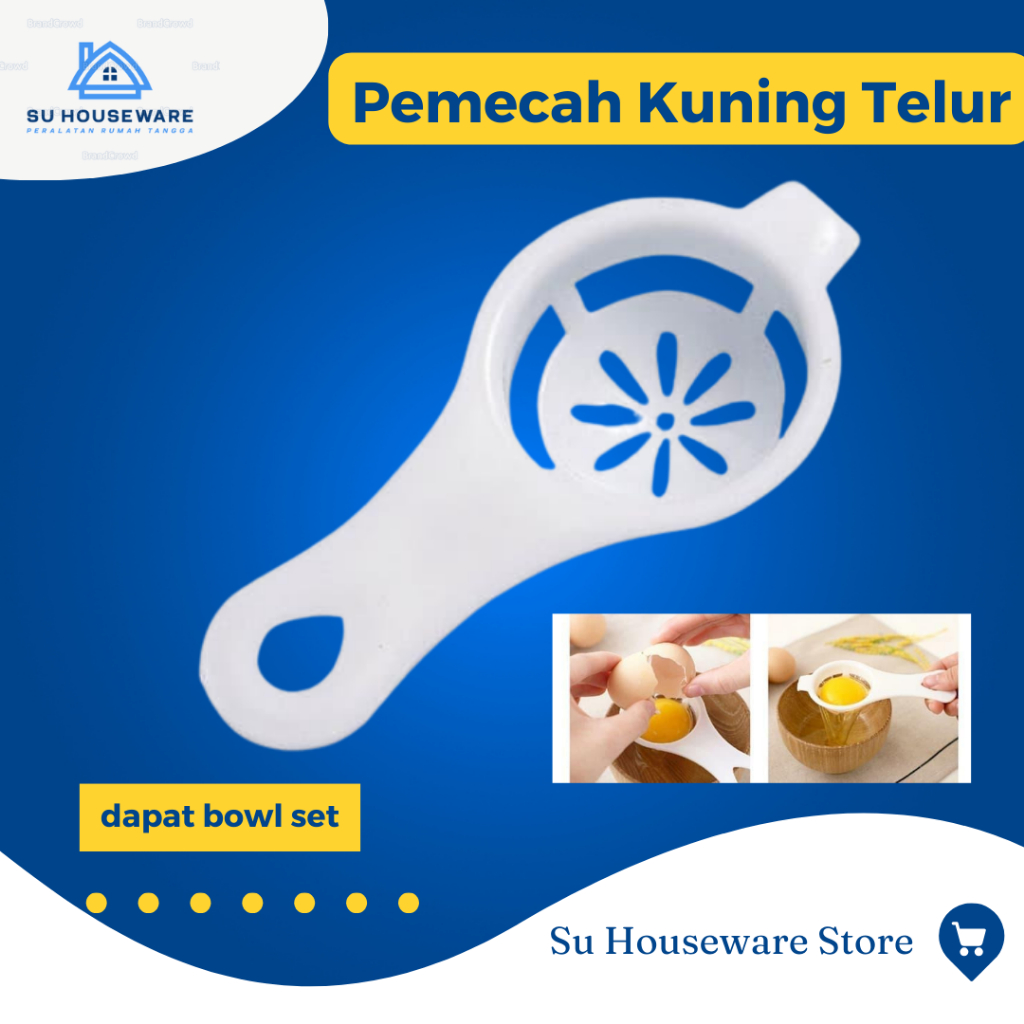 Set Mangkuk Dapur dengan Pemecah Kuning Telur - Kombinasi Praktis untuk Persiapan Dapur Anda