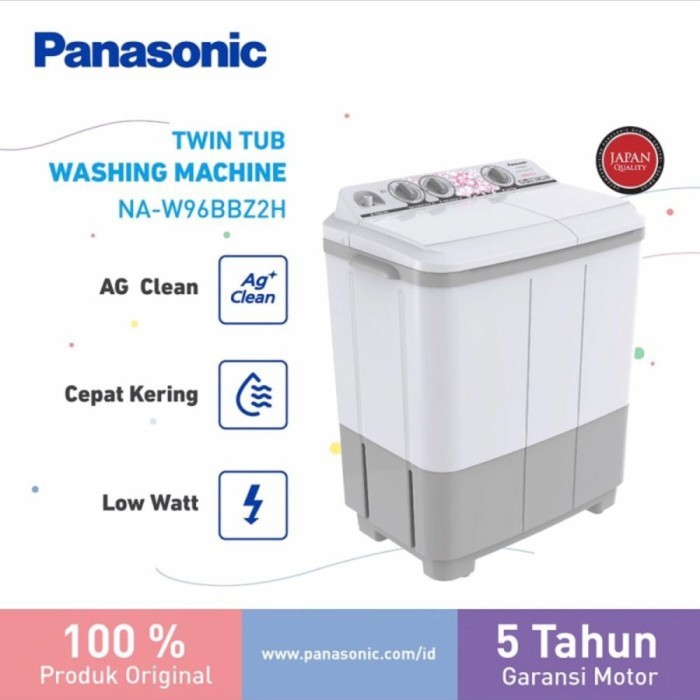MESIN CUCI 2 TABUNG PANASONIC NAW 96 BBZ LOW WATT TWIN TUBE PANASONIC NAW-96BB