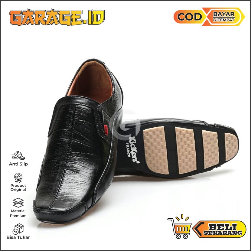 KICKERS Sepatu Pria Pantofel kulit || Sepatu Kantor - Sepatu Pria Formal Original