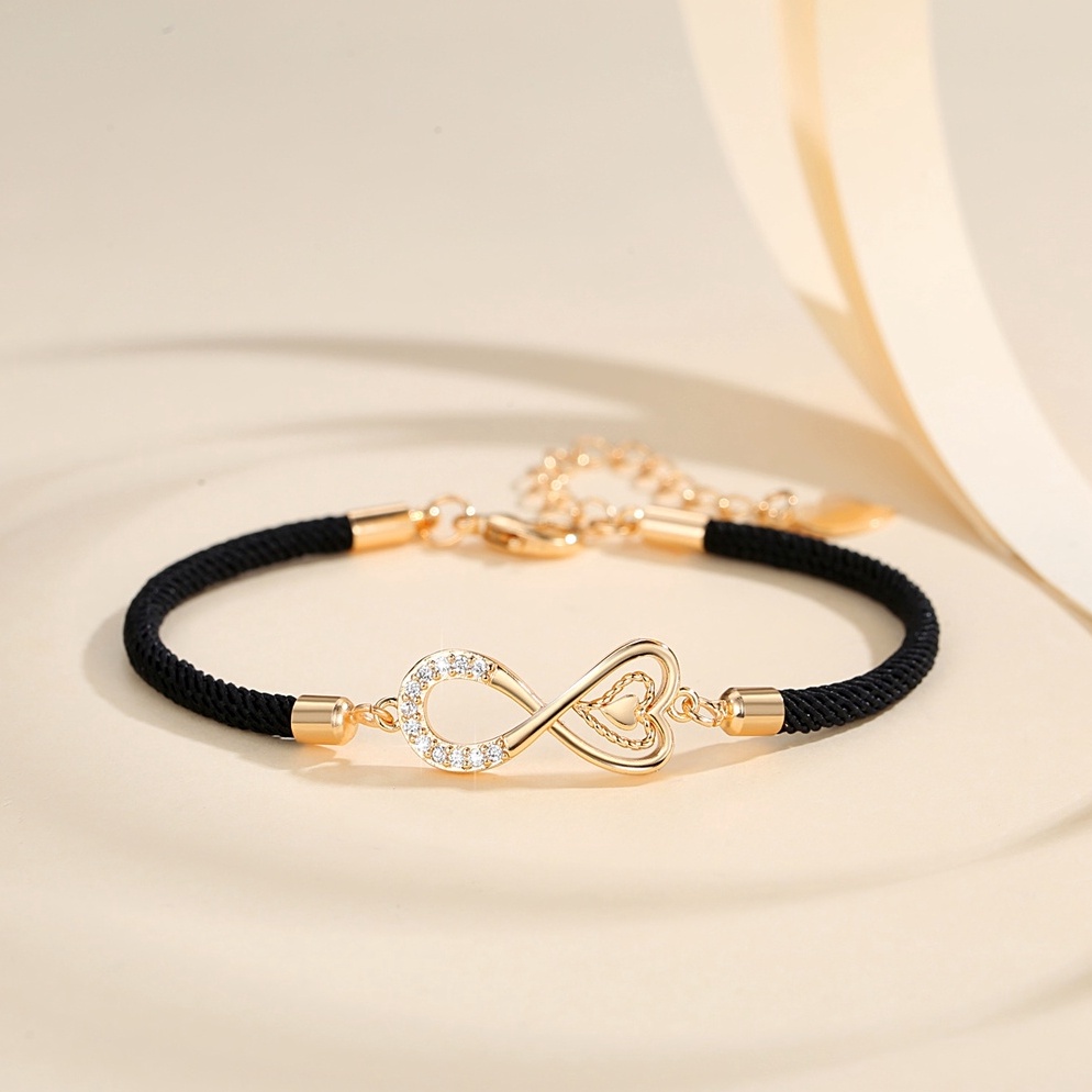 [♕R85@] Lanme Jewelry Gelang Tali Wanita Emas Kristal Anti Karat Wanita Korea Gelang Emas Rantai Y98