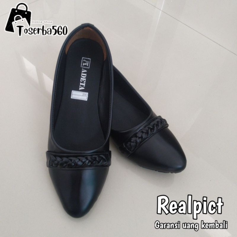Sepatu Wanita Flat Shoes Hitam Pantofel