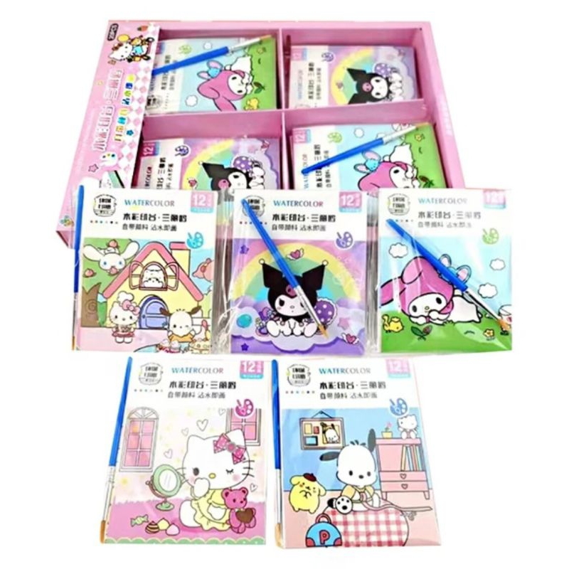 

Paint Book Sanrio Buku Mewarnai Cat Air Momo Kuromi Melody Bonus Kuas