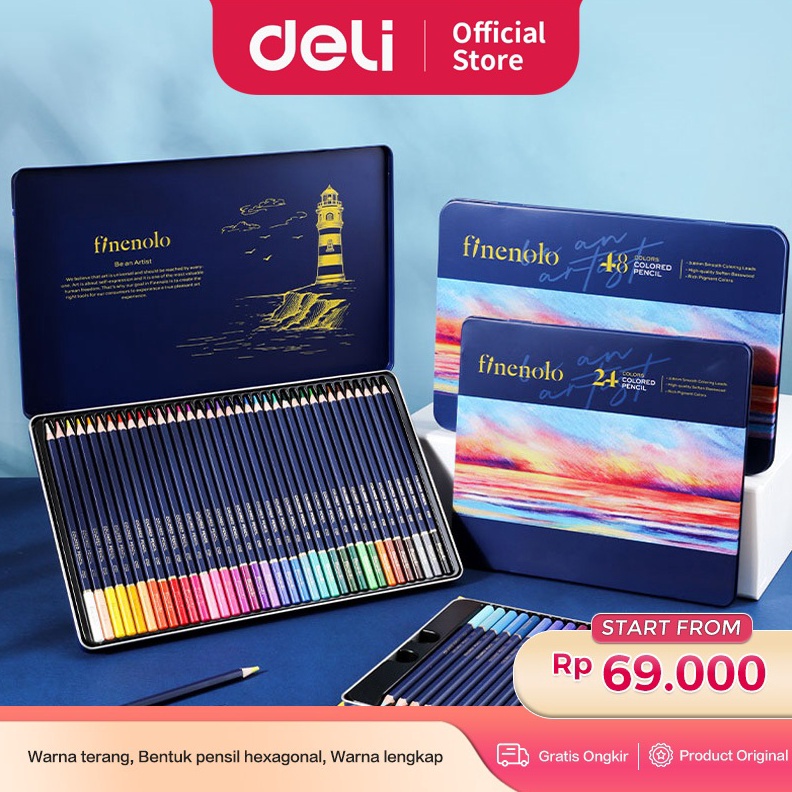 

COD Deli Colored Pencil / Pensil Warna 24 36 48 72 Warna Lebih Panjang Teknologi Hybrid EC122 !
