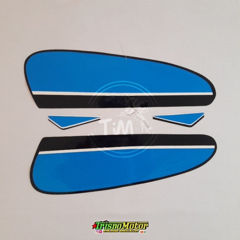 striping sticker stiker Honda cb 100 cb100 glatik biru