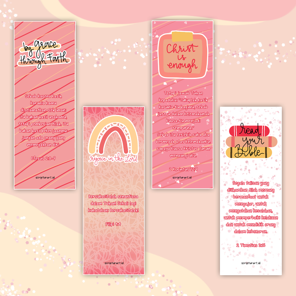 

Pembatas Alkitab ♡ - Peach | Souvenir Natal Paskah Jumat Agung Sekolah Minggu | Pembatas Buku Rohani