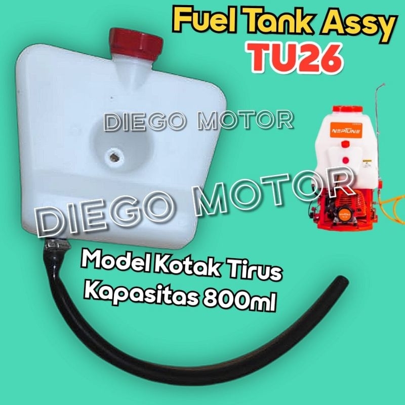 TU26 Fuel Tank Assy Tangki Bensin Model Tirus Segi Mesin Semprot Hama 2tak Tanika Tasco Matrix