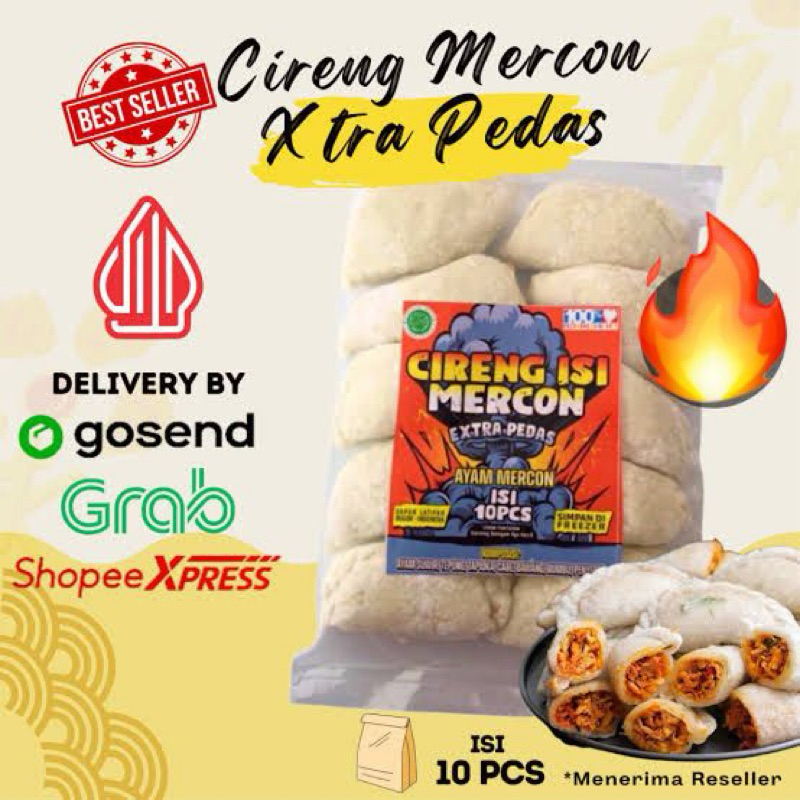 

Cireng mercon ayam suir isi 10