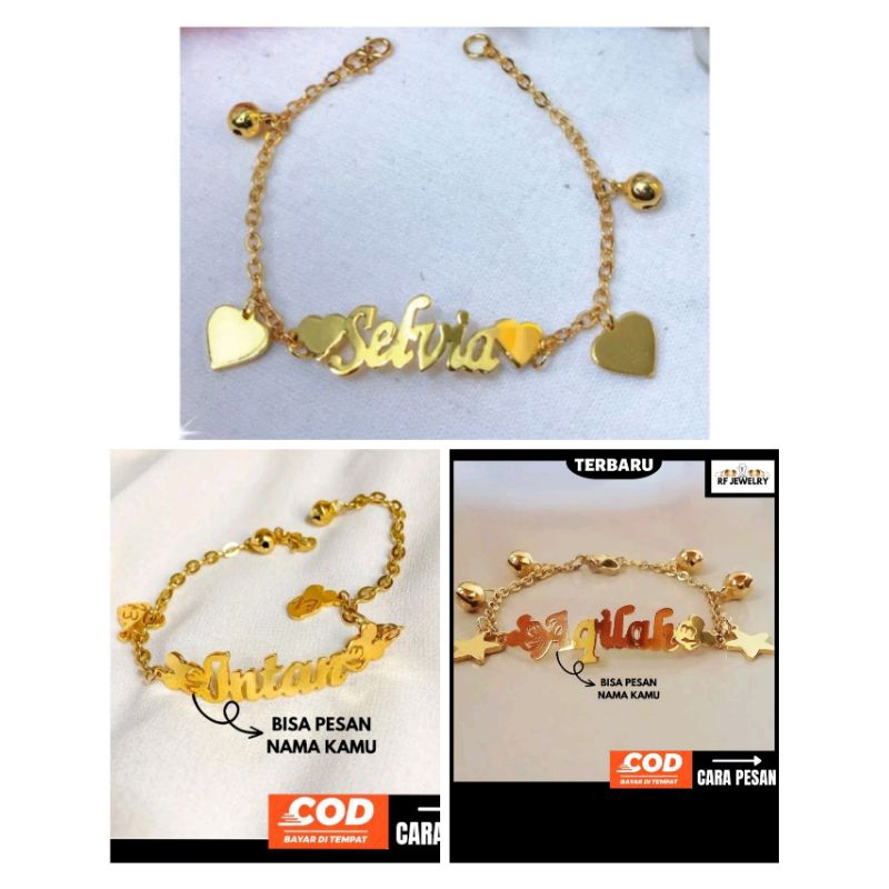 Gelang Nama Titanium Gelang Titanium Gelang anak Gelang waniita