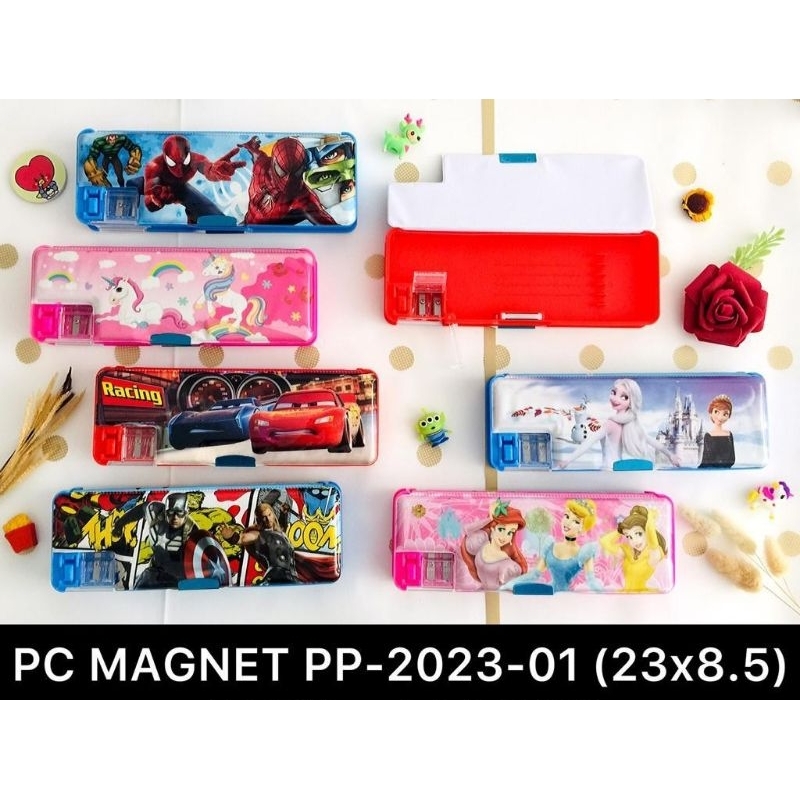 

tempat/kotak/tepak pensil magnet bolak balik + rautan PP 2023