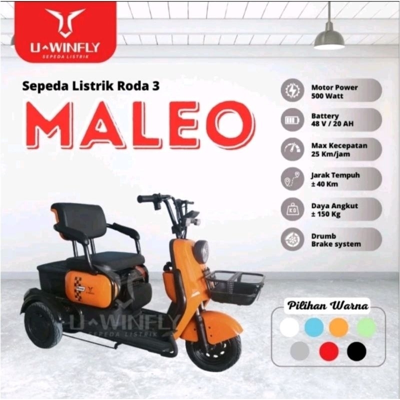 Sepeda Listrik UWINFLY Roda 3 MALEO R3 Electric Bike