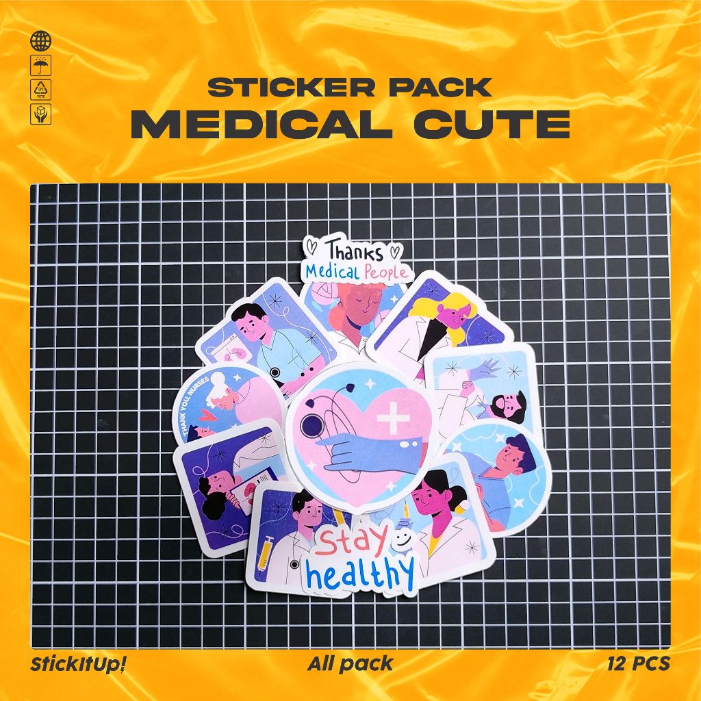 

COD✨ StickItUp Stiker Pack Kartun Dokter Lucu Keren Untuk Koper Laptop Skateboard