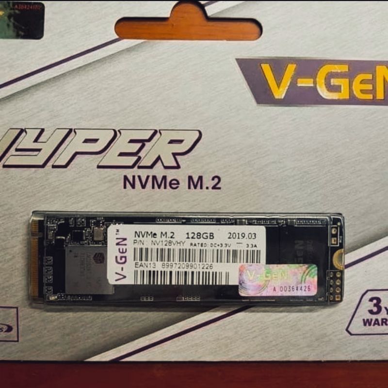 V-Gen SSD Hyper M.2 Pcie Gen3 Nvme 2280 - VGen M2 128GB