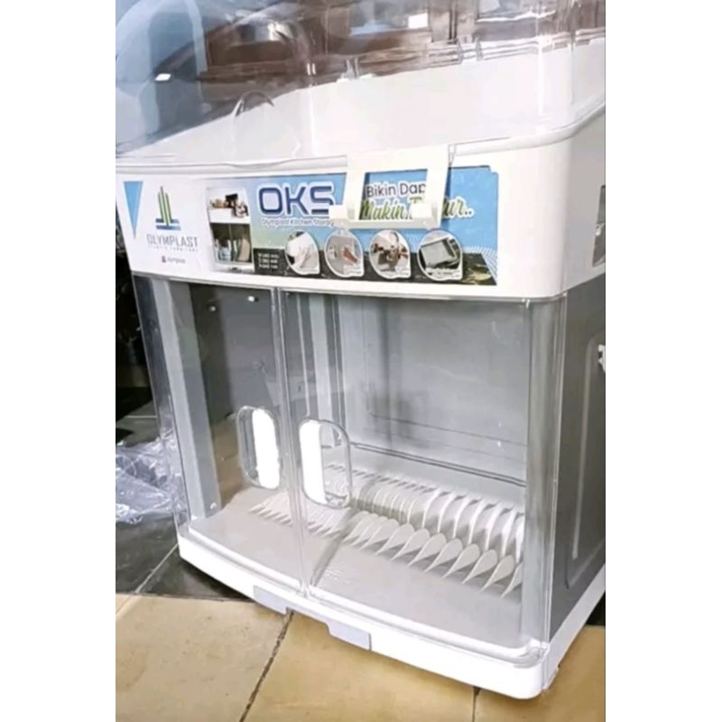 RAK LEMARI PIRING RAK PIRING PLASTIK OLYMPLAST KITCHEN STORAGE OKS