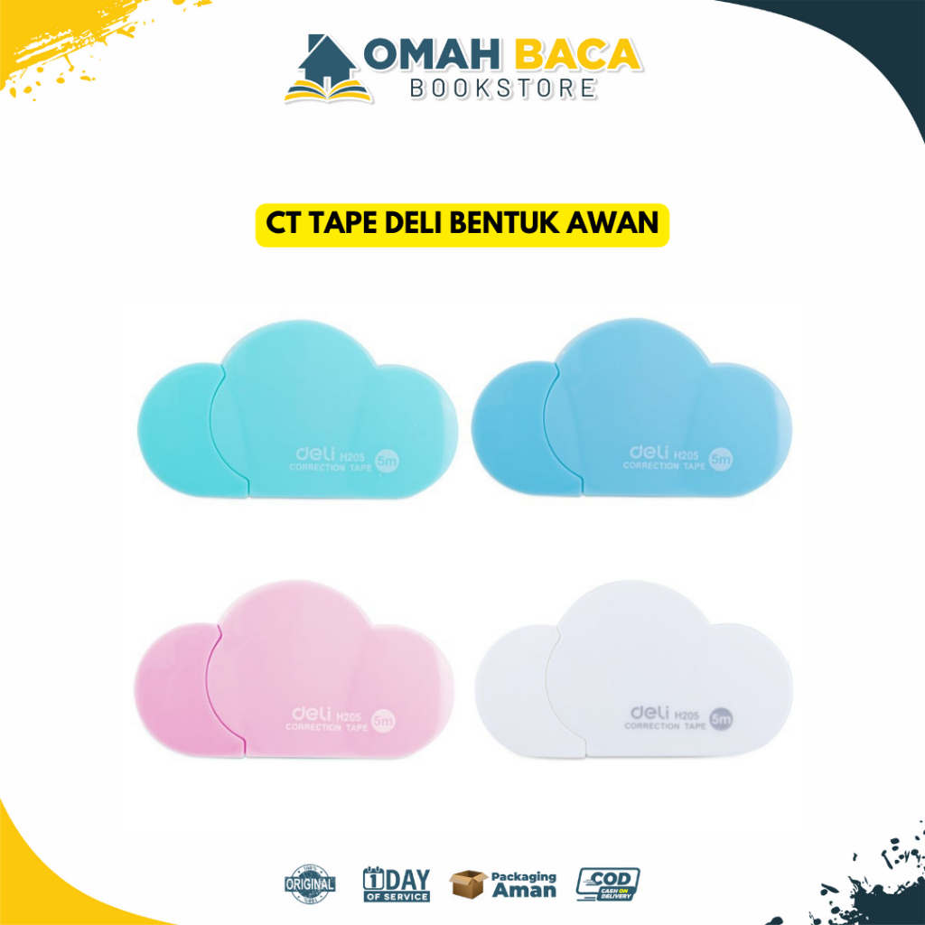 

DELI Tipex Roll Kertas Correction Tape 5 Meter Bentuk Awan Lucu H205
