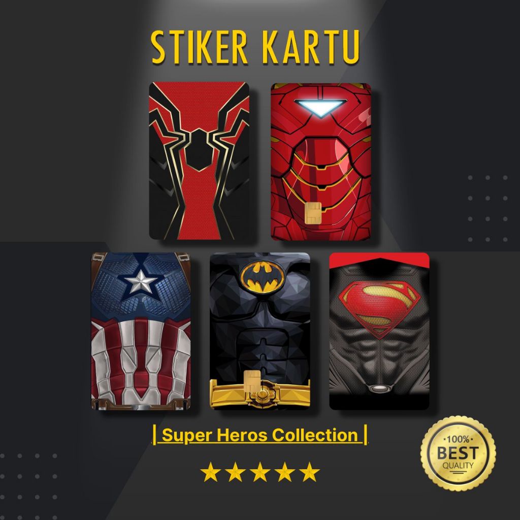 

Sticker Kartu ATM | Flazz | E-M0ney / Skin Card / Garskin Kartu || Tema Super Hero