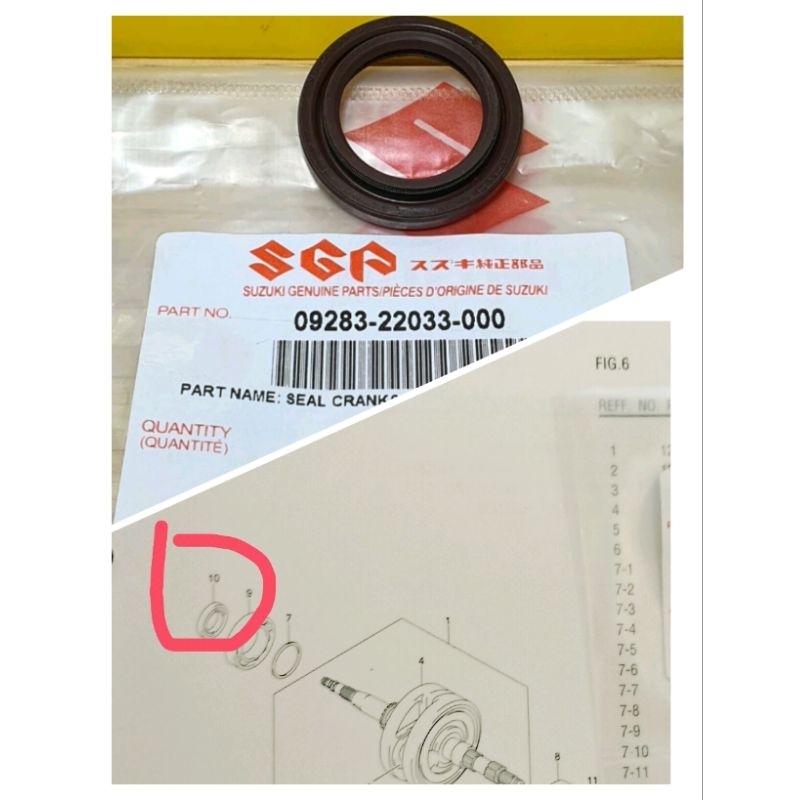 seal magnet kruk as kanan skywave hayate skydrive spin sgp 09283-22033