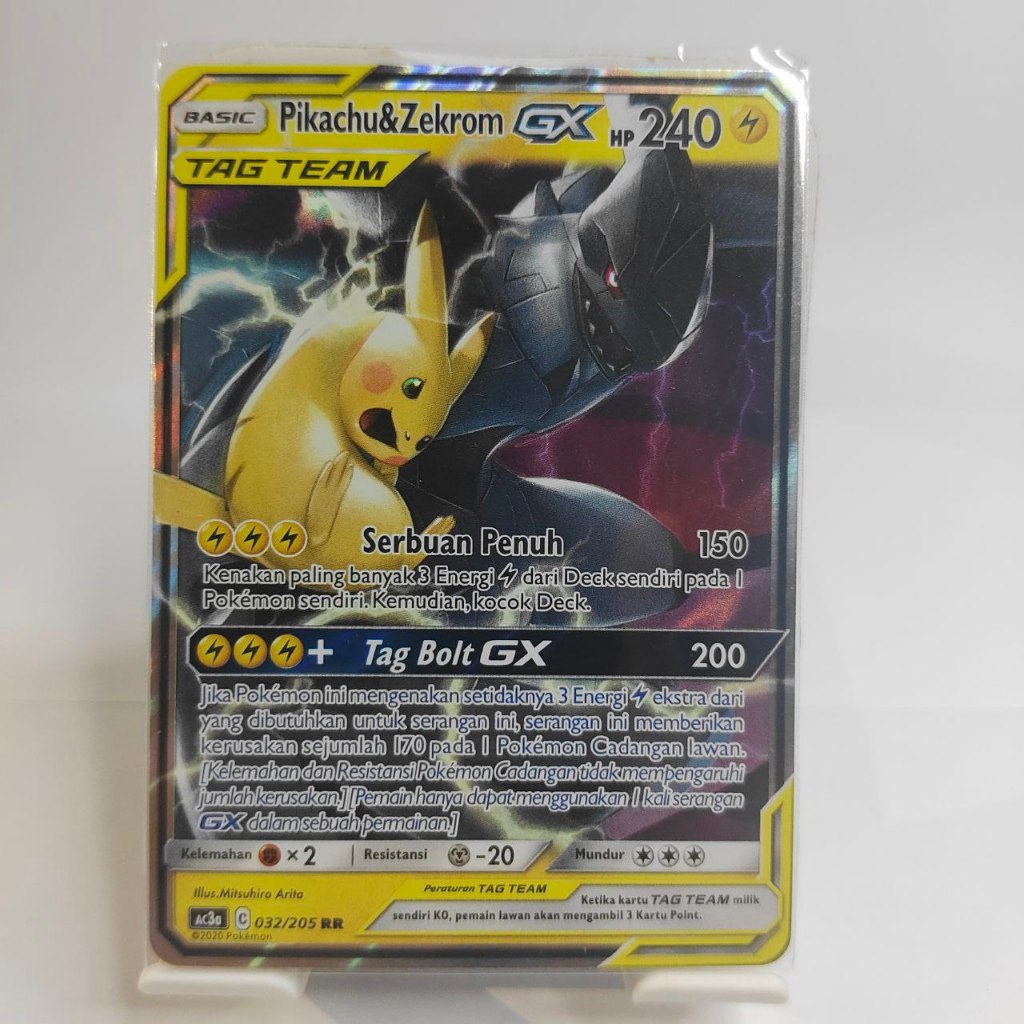 Pikachu & Zekrom GX RR Ac3a 032/205 Kartu Pokemon