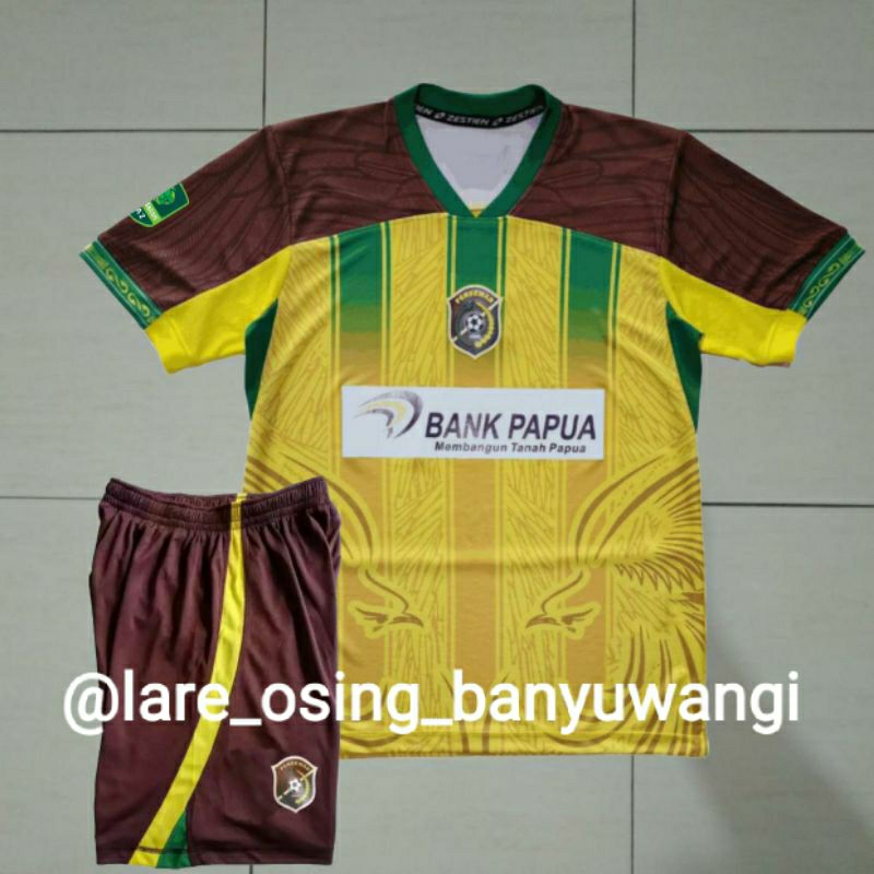 SETELAN DEWASA PERSEWAR WAROPEN HOME 2023 - 2024 LIGA 2 PEGADAIAN PRINTING JERSEY CELANA LOKAL