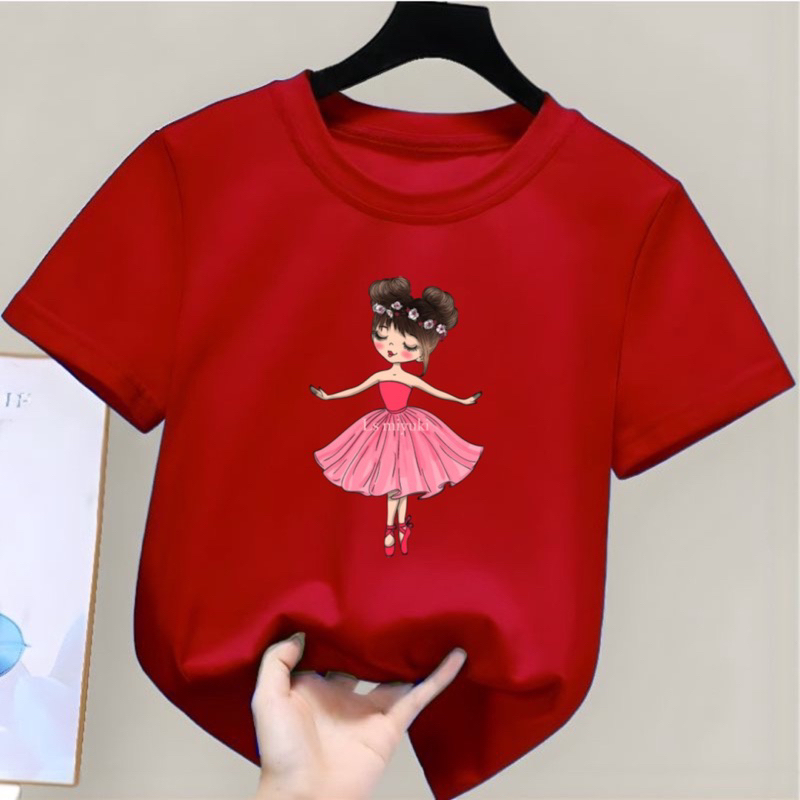 baju anak cewe kaos anak perempuan bahan adem nyaman dipakai sehari hari umur 1-10th