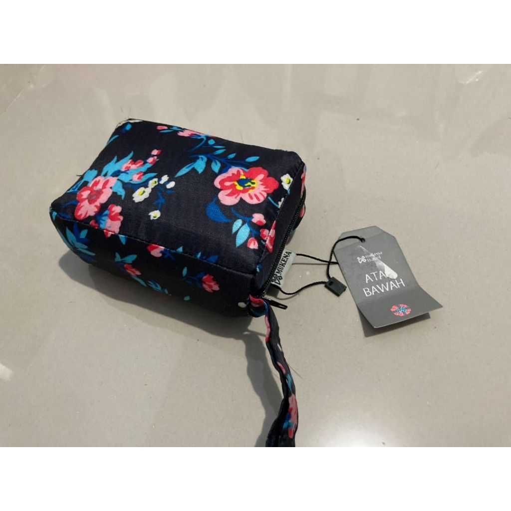 [NEW] Mukena Travel DS Mukena Traveling Terkecil Russelia Motif AB All Size - BLACK
