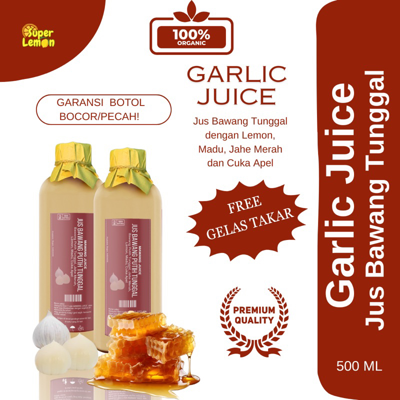 

500ml Jus Bawang Putih Tunggal Fresh Dengan Lemon Madu Jahe Merah Cuka Apel Jus Diet Sehat