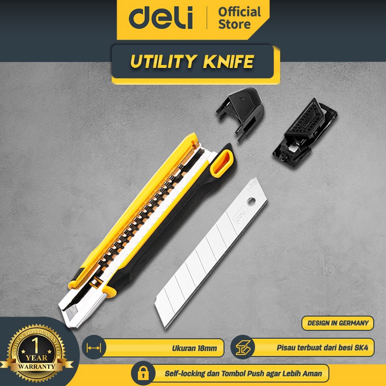 

[☚M30@] Deli Utility / Cutter SK4 Bahan ABS+TPE EDL018Z Spesial Discount