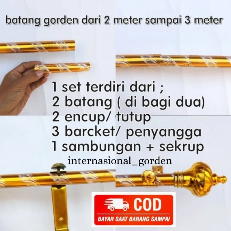 BESI BATANG GORDEN KHUSUS 250 CM SAMPAI 350CM FULLSET