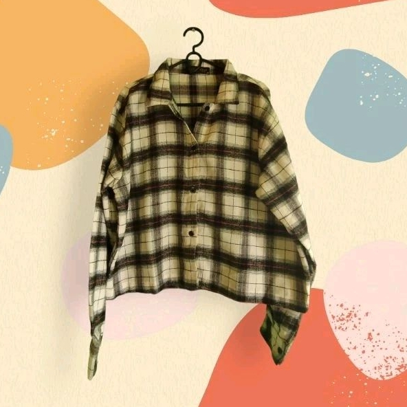 Kemeja Flannel Crop / Flannel Crop / Kemeja kotak kotak crop